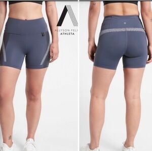 NWT ATHLETA workout shorts, Legend Shortie gun metal blue Size 3X
